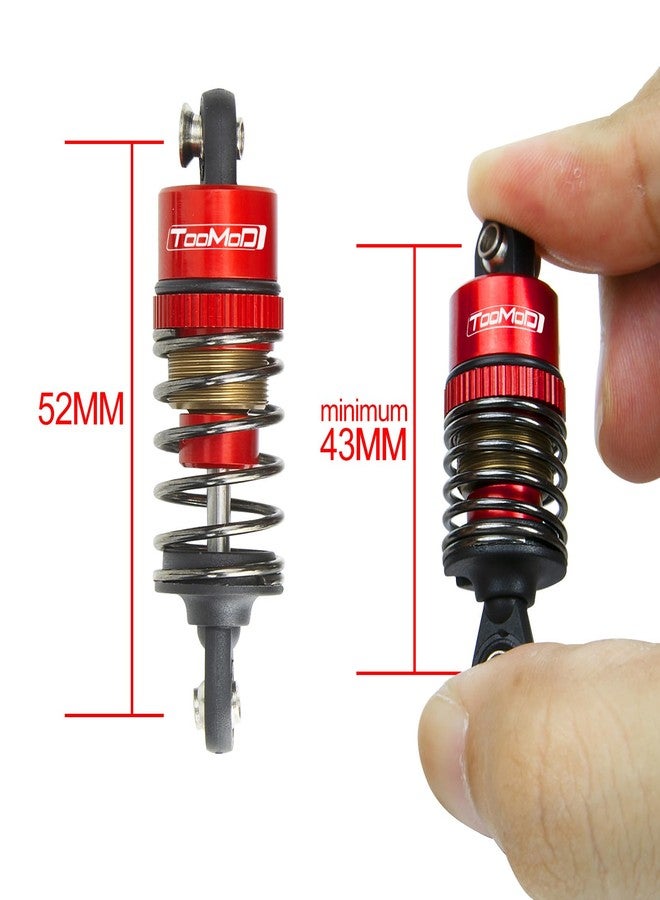 TOOMOD 1/10 52MM RC Oil filled Shock Absorbers kit for Tamiya TT-01 TT-02 M03 M04 M05 M06 TA05 1:10 On Road Car Upgrades Replace Parts (Red) - Image 2