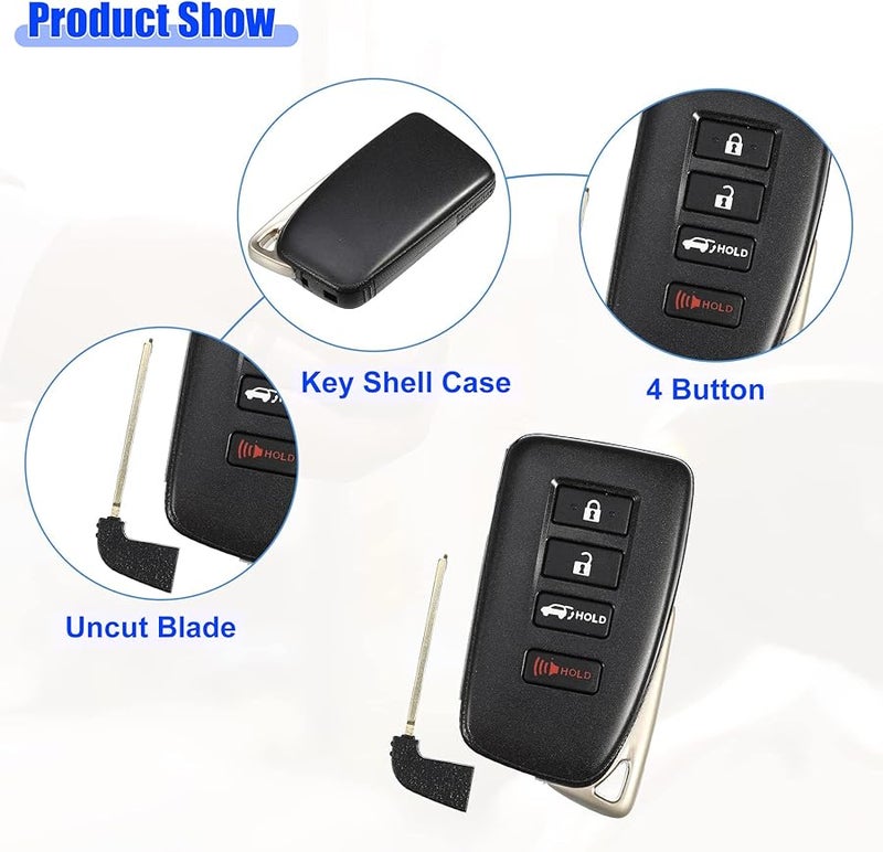 Lexus Keyless Remote Smart Key Fob Replacement HYQ14FLB SK System with Battery Chip - Image 3