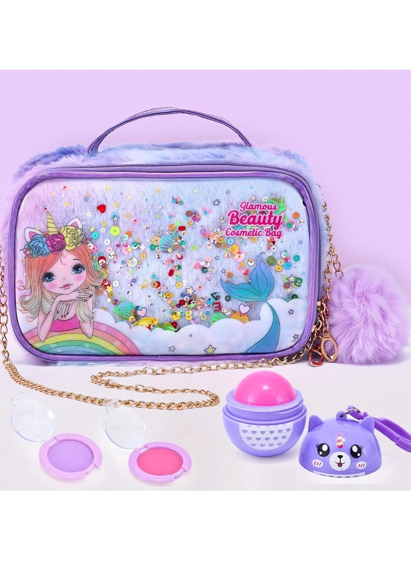 Taizz Ventures 29-Piece Kids Washable Makeup Kit for Girls, Real Makeup Set Toddler Make Up Kit with Cosmetic Bag, Fun Play Make Up Set for Girls Age 3-12, Perfec Birthday Gift - Image 2