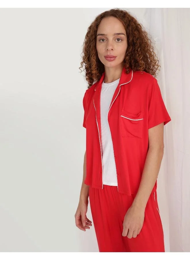 آري من امريكان ايجل Aerie Real Soft® Short Sleeve Pajama Shirt