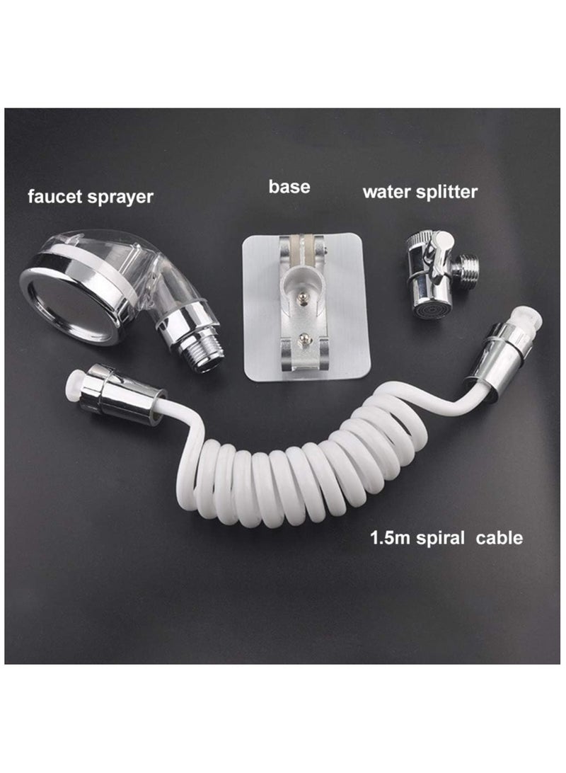 EKDJKK مجموعة رأس دش صنبور البخاخ، حوض دش محمول مع خرطوم الارتداد لحوض الحمام وغسل الشعر وتنظيف غرفة المرافق ودش الحيوانات الأليفة - Image 4