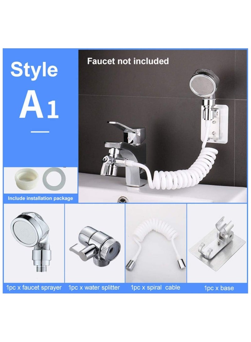 EKDJKK مجموعة رأس دش صنبور البخاخ، حوض دش محمول مع خرطوم الارتداد لحوض الحمام وغسل الشعر وتنظيف غرفة المرافق ودش الحيوانات الأليفة - Image 3