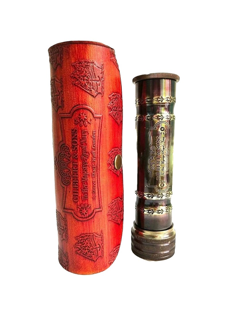 Generic Telescope Antique Gilbert and Sons with Leather Case Telescope for Hiking Nautical Collectible Tool Showpiece Vintage Brass Solid Telescope Gift Item by Antique Brass Item  - Image 1