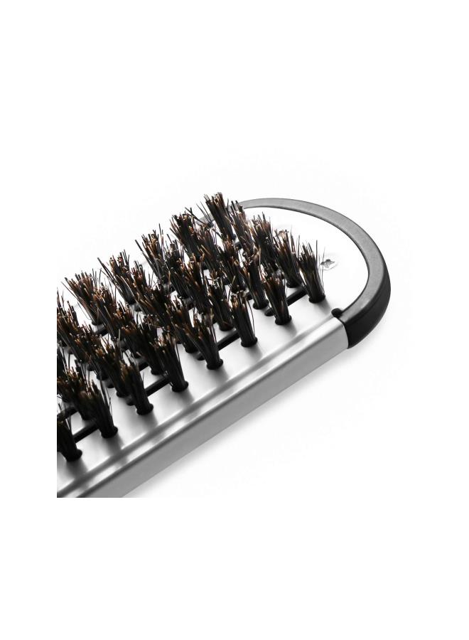 klarako Hair Straightening Comb Styling Tools Boar Bristle Double Sided Brush Comb Clamp (Black White) - Image 2