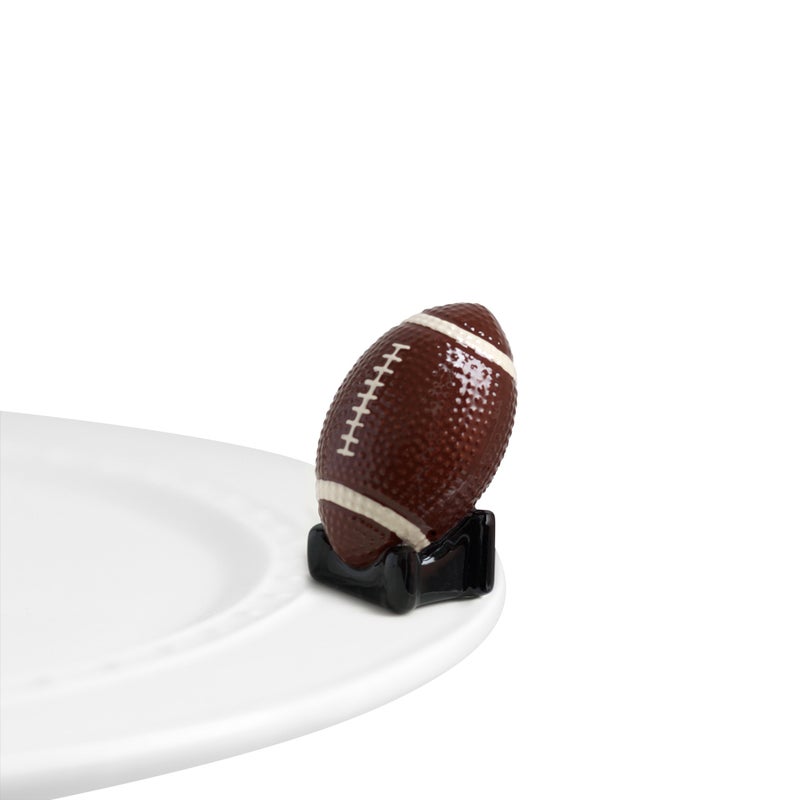 nf nora fleming Nora Fleming Touchdown Football  HandPainted Ceramic Game Day Decor  Minis for The Home and Office 