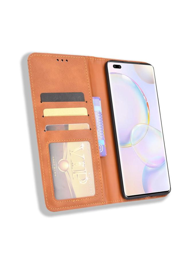 اس-توب جراب لهاتف Huawei nova 9 Pro / Honor 50 Pro بمشبك مغناطيسي بتصميم حصان مجنون بتصميم كلاسيكي، جراب جلدي قابل للطي أفقيًا مع حامل وفتحات للبطاقات وإطار للصور - Image 5