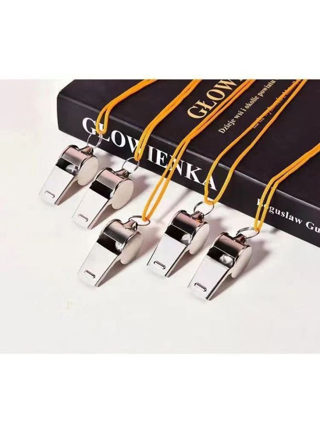 Generic Outdoor Survival Whistle Training Aluminum Alloy Kidsren's Life-saving Keychain Emergency Referee High Frequency-Color:5 Metal Whistles - Image 1