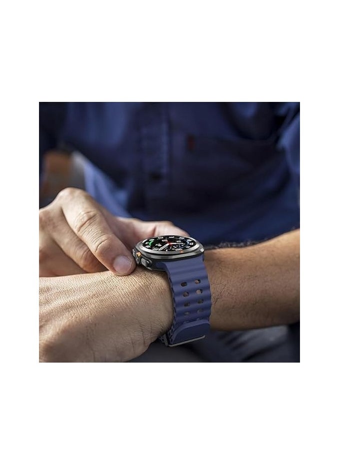 Generic - Silicone Band For Galaxy Watch 7 Ultra Bands 47mm (2024) - Blue - Image 1