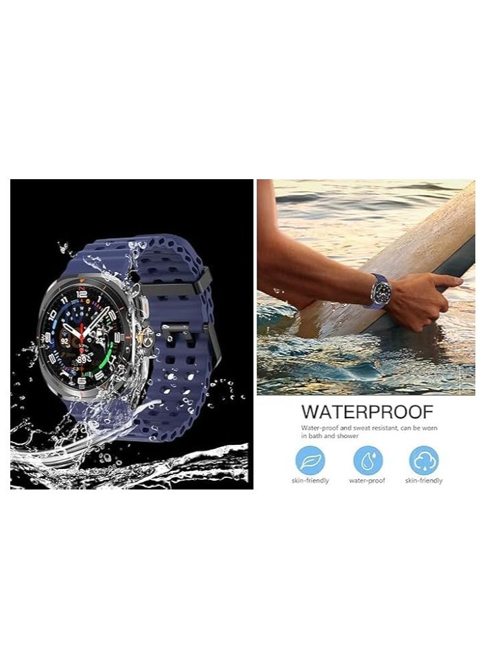 Generic - Silicone Band For Galaxy Watch 7 Ultra Bands 47mm (2024) - Blue - Image 1