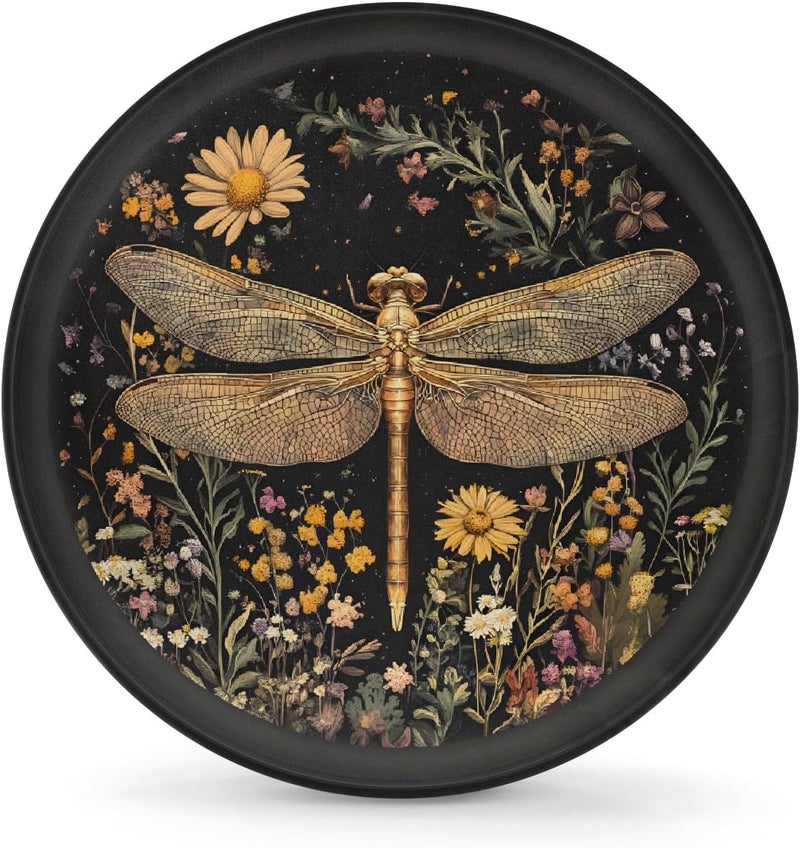 cfpolar Spare Tire Cover for RV Trailer, Dragonfly Flower Waterproof Sun Leather Wheel Cover, Camper Spare Tire Covers Fit for Jeep Travel Trailer SUV Truck Accessories (16 in for Diameter 29” - 31”),A-82 - Image 1