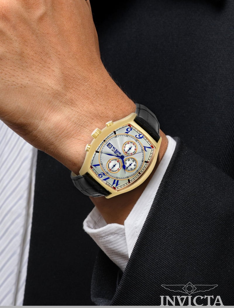 Invicta ساعة إنفيكتا للرجال 14330 بتصميم تونيو مع مجموعة أحزمة جلدية من 3 ألوان - Image 2