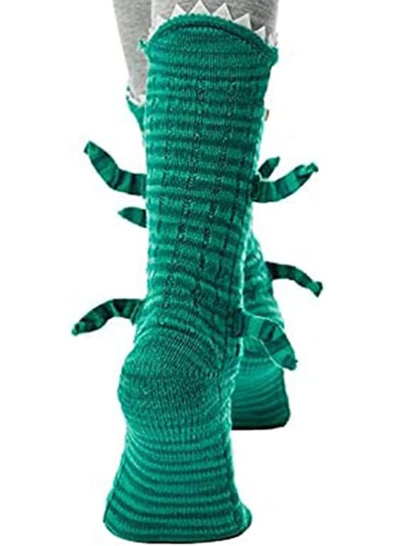 SYOSI Socks 3D Crocodile Socks Funny Animal Socks for Women Summer Air-Conditioning Socks Knit Crocodile Floor Socks Shark Socks Unique Winter Home Warm Soft Socks Sweat Absorption Deodorization Unisex - Image 2