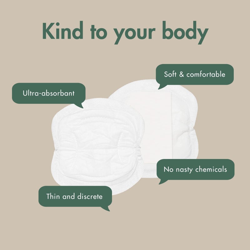 Eco by Naty Nursing Pads – Pads for Breastfeeding Mothers, Perfect for Pregnancy and Postpartum, Compostable and Plant-Based Materials (30 Count) - Image 2