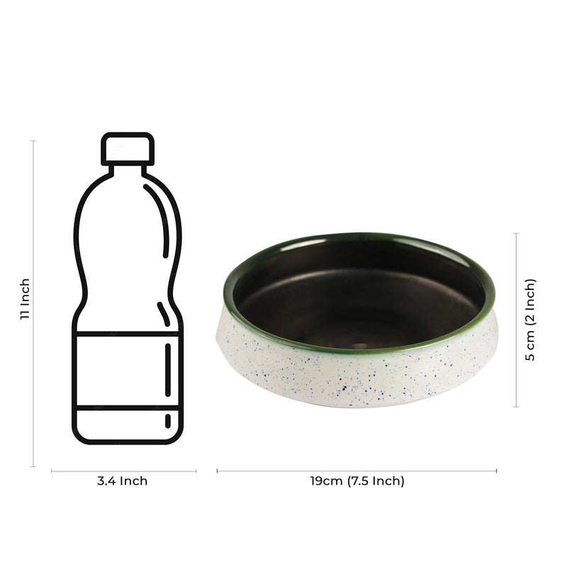 Caffeine Ceramic Handmade White Black Studio Serving Bowl Set of 3 - Image 3