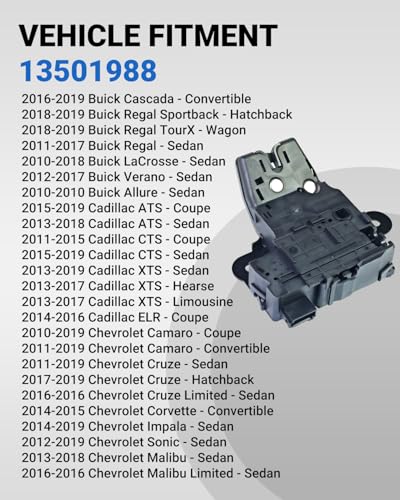 TVM TRAVERMAN Trunk Latch Lock Actuator 13501988 Compatible for Chevy Cruze, Malibu, Impala, Sonic, Camaro & Buick Lacrosse, Regal & Cadillac ATS, CTS, XTS Replaces 940-108, 99905279 - Image 2