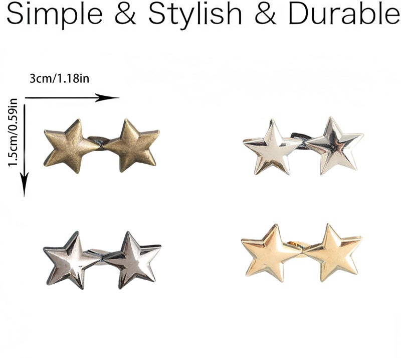 CHRIS GOOD Pant Waist Tightener, 8 Sets Adjustable Pentacle Button for Jeans, Instant Removable Jean Buttons for Loose Jeans, No Sewing Required Pant Clips for Waist Tightener, Button Pins for Pants - Image 2