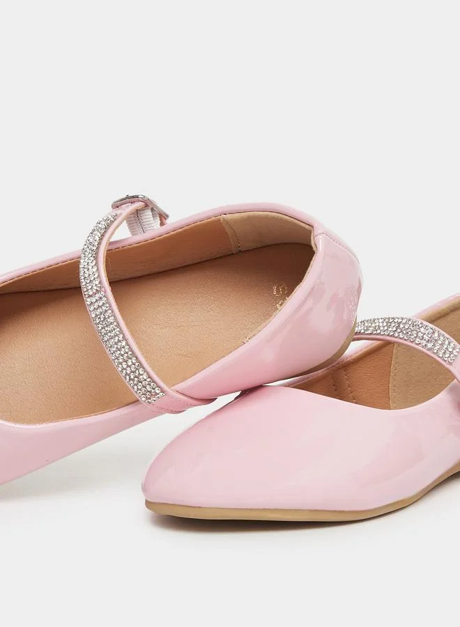 Styli Styli Embellished Ballerinas with Buckle Closure