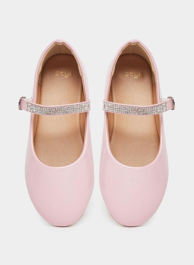 Styli Embellished Ballerinas with Buckle Closure - Image 5