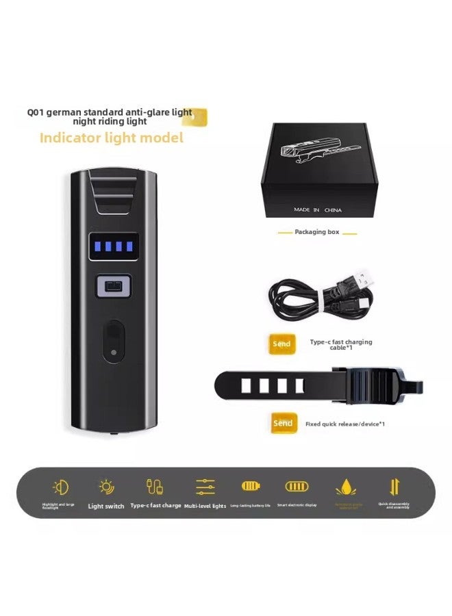 Bicycle Night Riding Headlight Strong Light Waterproof Flashlight Children Mountain Road Night Lighting Riding Equipment Simple