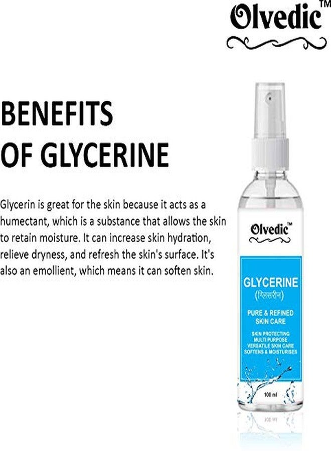 OLVEDIC Pure & Natural Oil Glycerine for Skin Hydrating And Moisturizing, Color-Treated-Hair (Combination Skin) 100 ml - Image 4