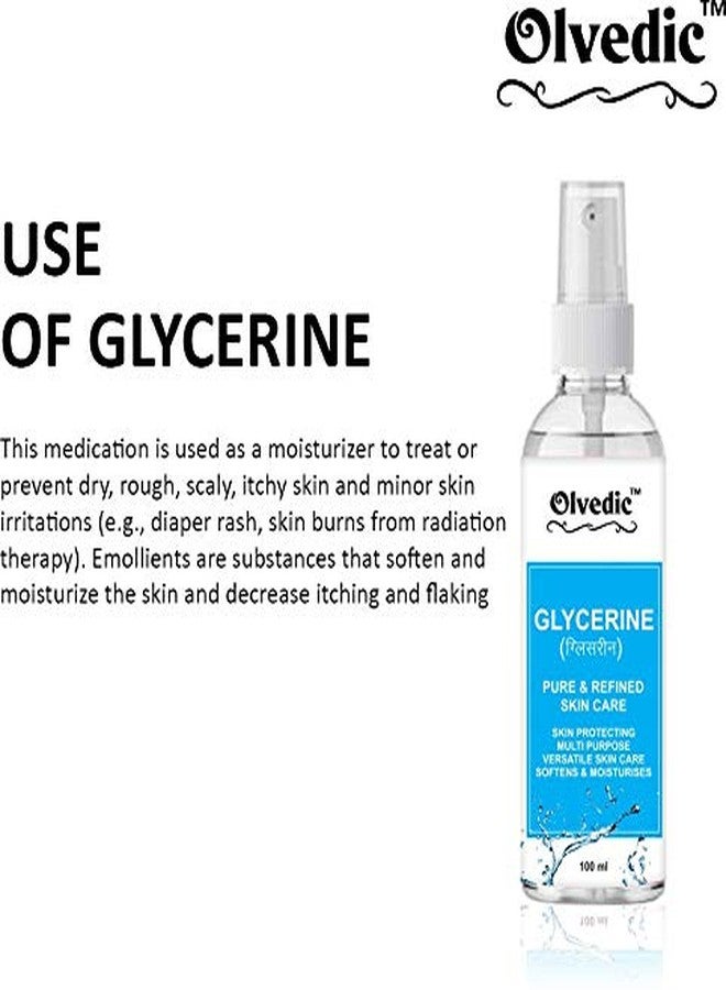 OLVEDIC Pure & Natural Oil Glycerine for Skin Hydrating And Moisturizing, Color-Treated-Hair (Combination Skin) 100 ml - Image 3