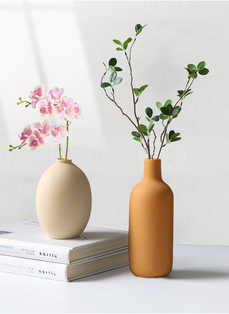 URbazaar - Colorful Ceramic Vase Set of 4, Small Rustic Vase for Country Home Decor, Small Vases Minimalism Style for Modern Home Living Room Shelf Table Bookshelf Mantel Entryway Decor - Image 1