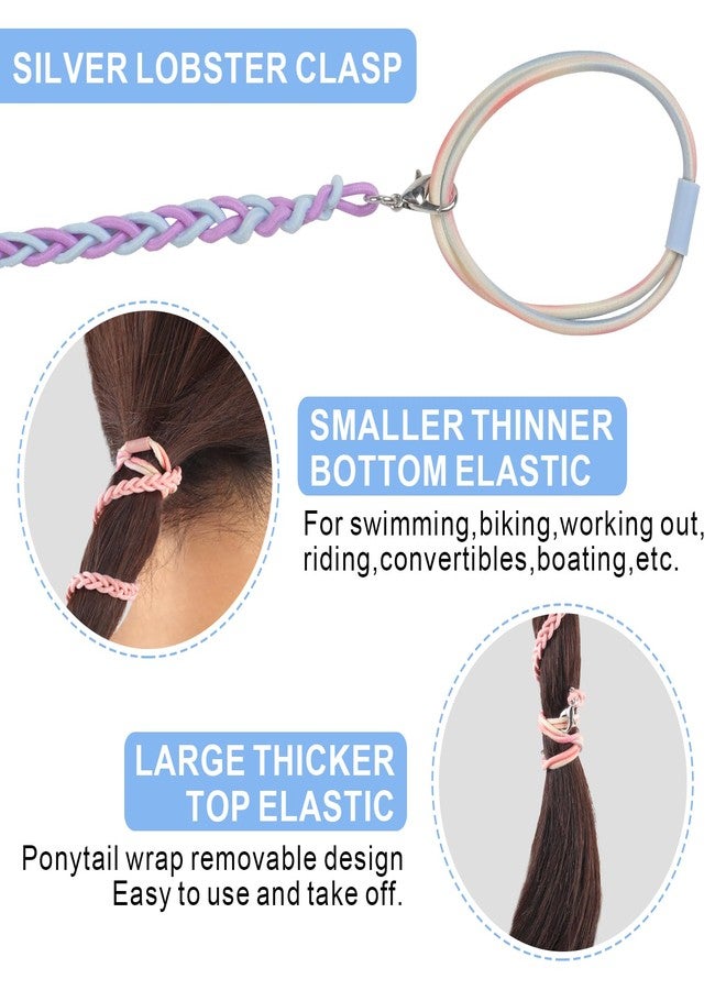 FVOLREM Sport Hair Ties for Women: Tangle-Free Ponytail Wrap Hair Tie - 1-Second Quick Release 0 Demage Spiral Braided Elastic for Diver Swinging Stuf 3pcs - Image 3