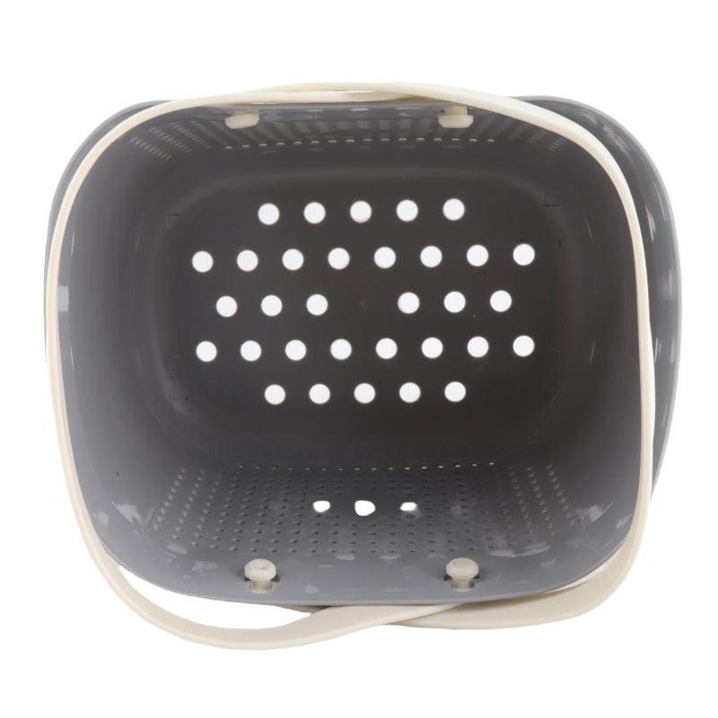 Portable Shower Basket with Ventilation Holes Large Capacity Plastic Portable Storage Basket with Handles for Bathroom Grey - Image 4