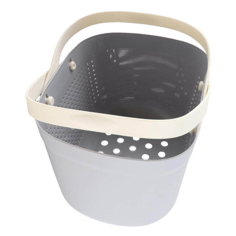 Portable Shower Basket with Ventilation Holes Large Capacity Plastic Portable Storage Basket with Handles for Bathroom Grey - Image 1