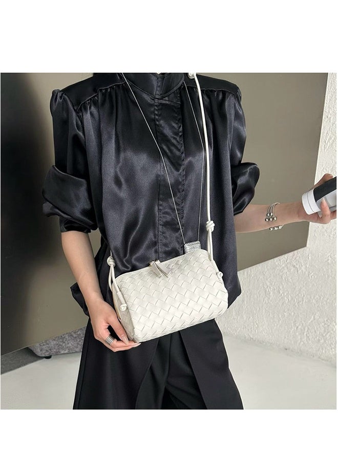 Chic Handcrafted Woven Crossbody Bag, Premium Leather Camera Purse for Women, Luxury Elegant Small Shoulder Satchel, Ideal Birthday Gift - Image 4