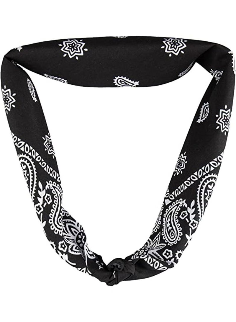 3 PCS Paisley Print Bandanas Multi-Purpose Assorted Cowboy Bandanas Unisex Head Wrap Scarf Wristband for Adults and Kids 54cmx54cm Black,Dark blue,dark brown - Image 3