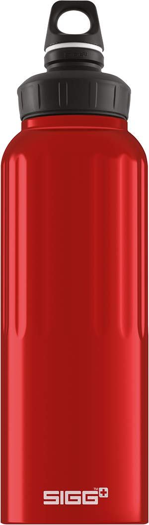 SIgg - Aluminum Sports Water Bottle - WMB Traveller Red - With WMB Adapter - Leakproof - Lightweight - BPA Free - 51 Oz