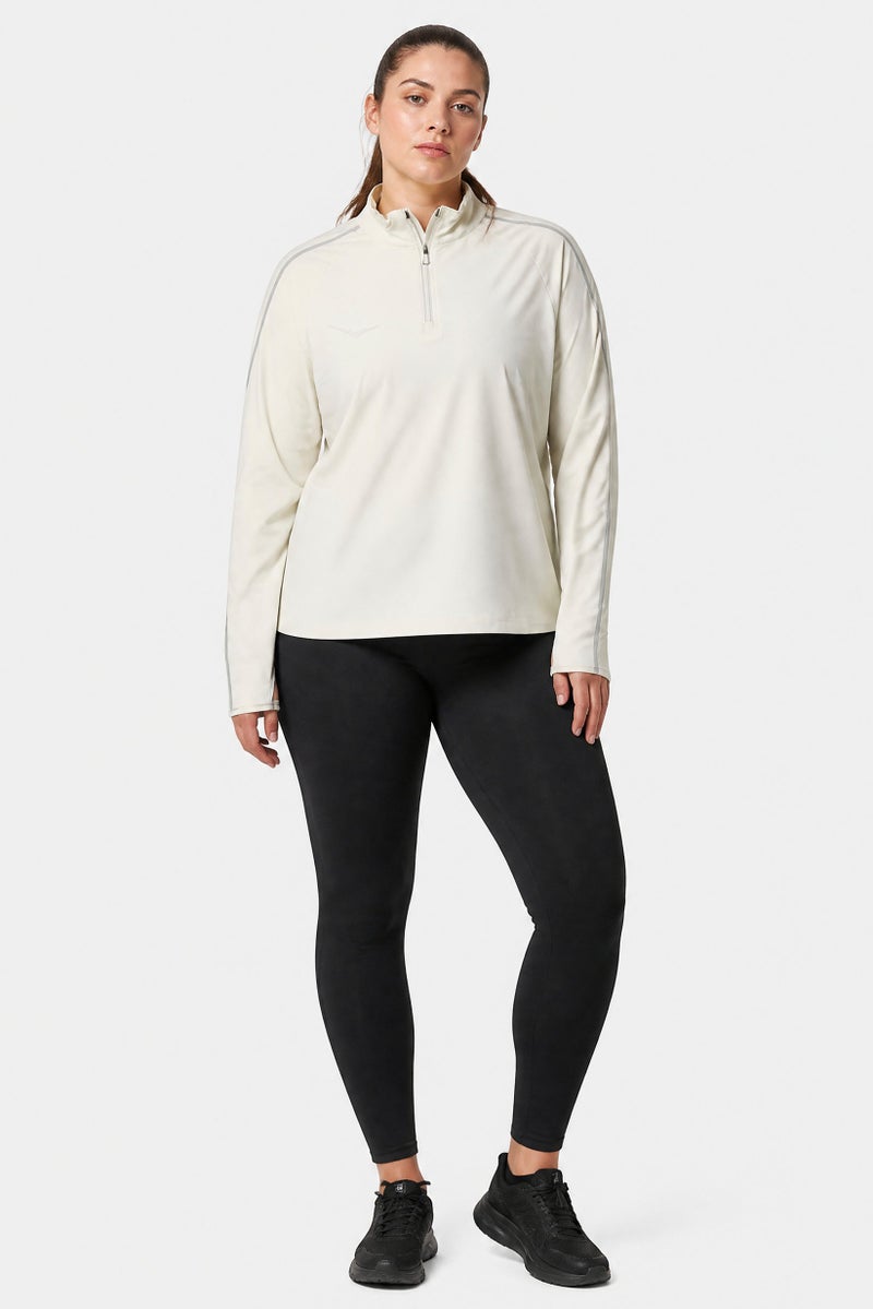 Hoka Women Sportswear Fit Long Sleeves Training Top, Cream - Image 2
