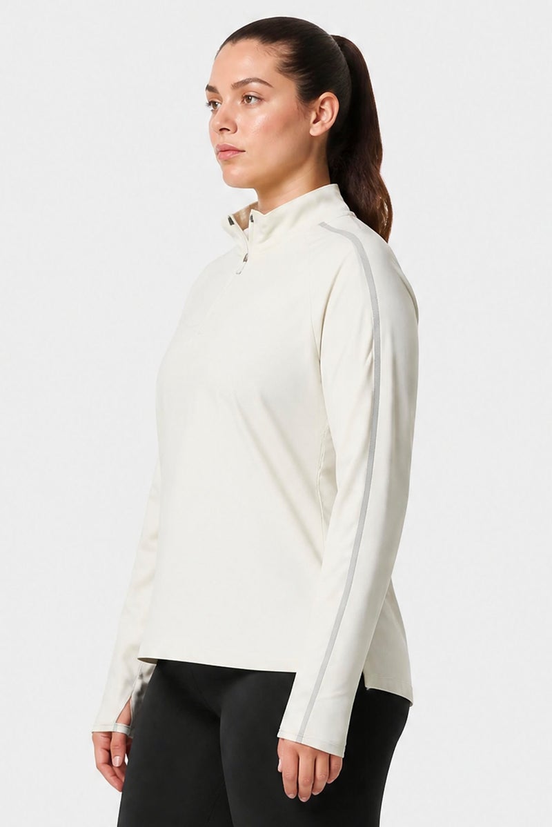 Hoka Women Sportswear Fit Long Sleeves Training Top, Cream - Image 5