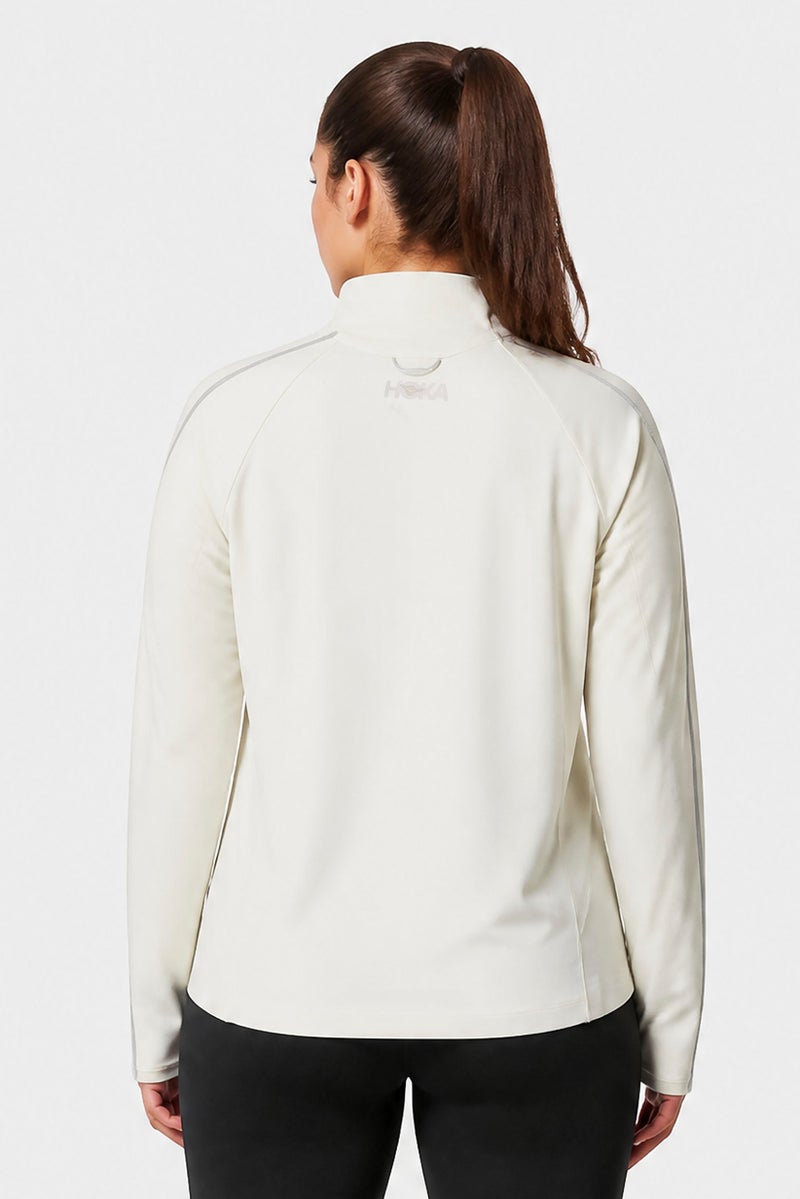 Hoka Women Sportswear Fit Long Sleeves Training Top, Cream - Image 4