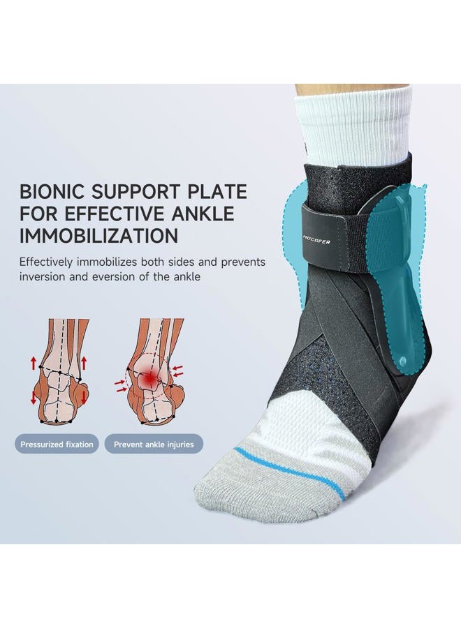Hocafer Left Ankle Brace for Women & Men - Ankle Support Sprained Ankle Brace for Achilles,Tendon,Sprain,Injury Recovery,Ankle Support Brace for Running, Basketball, Football (Black,S,Left) - Image 3