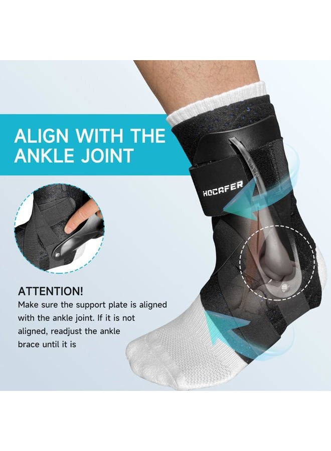 Hocafer Left Ankle Brace for Women & Men - Ankle Support Sprained Ankle Brace for Achilles,Tendon,Sprain,Injury Recovery,Ankle Support Brace for Running, Basketball, Football (Black,S,Left) - Image 5