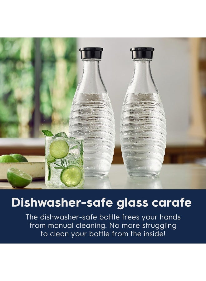 SodaStream SodaStream  Aqua Fizz Sparkling Water Maker  STARTER KIT  GLASS Carbonator  CQC CO2 System  Includes 2x Elegant Glass Carafes 1x CO2 Cylinder  Dishwasher Safe  Black  - Image 4