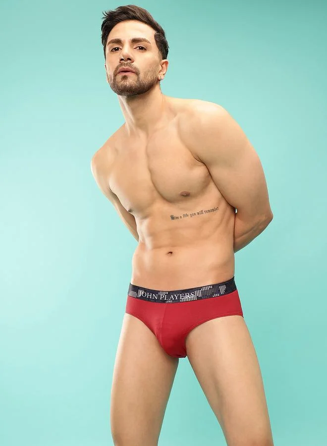 John Players John Player Pack of 2 - Solid Briefs with Sublimation Waistband
