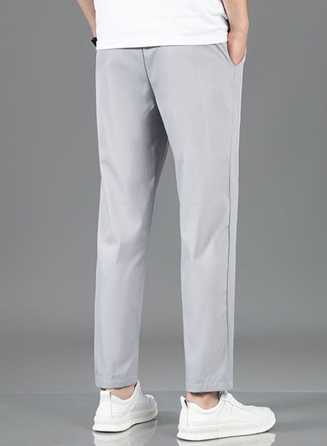 DR Men's Light Gray Drawstring Casual Pants - Image 2