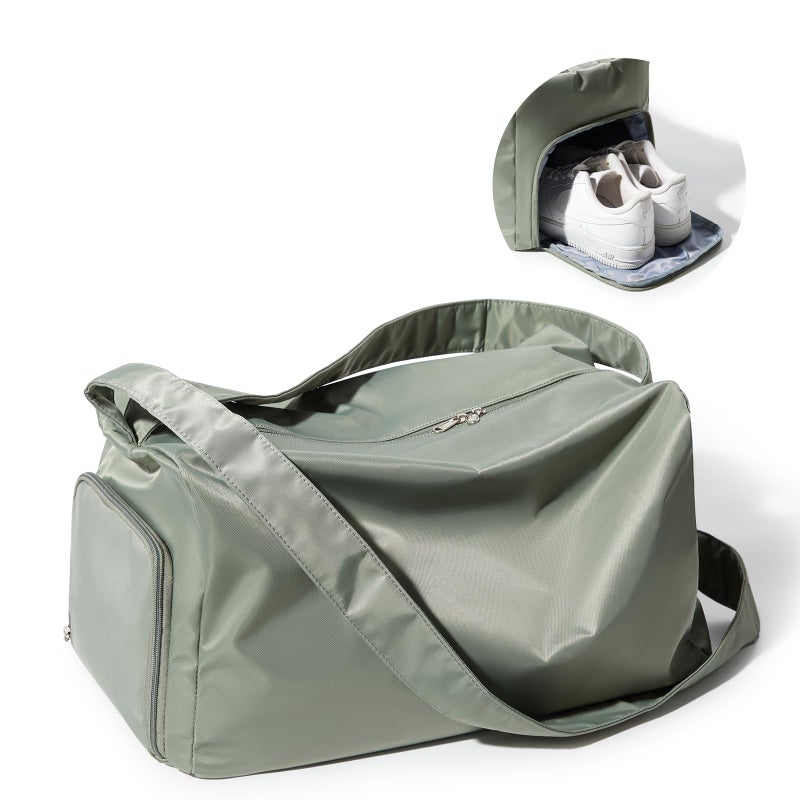 wassdins Large Gym Bag with Shoe Compartment Workout Sport Duffle Bag for Women Travel Waterproof Shoulder Overnight Bags Lightweight Carry on Tote Bags for Swim Yoga Dance - Image 2