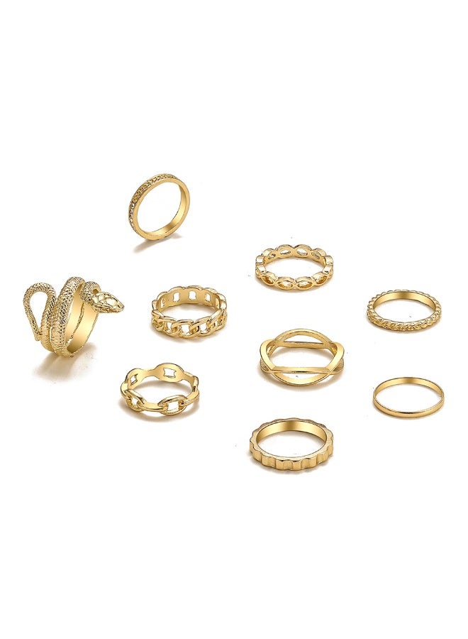 9-piece Gold Knuckle Rings Set for Women, Cute Stackable Finger Midi Rings,Dainty Gold Stacking Statement Womens ring pack - Image 3