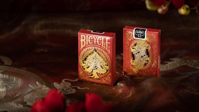 Bicycle Red Dragon Gold Foil Premium Playing Cards, 1 Deck - Image 2