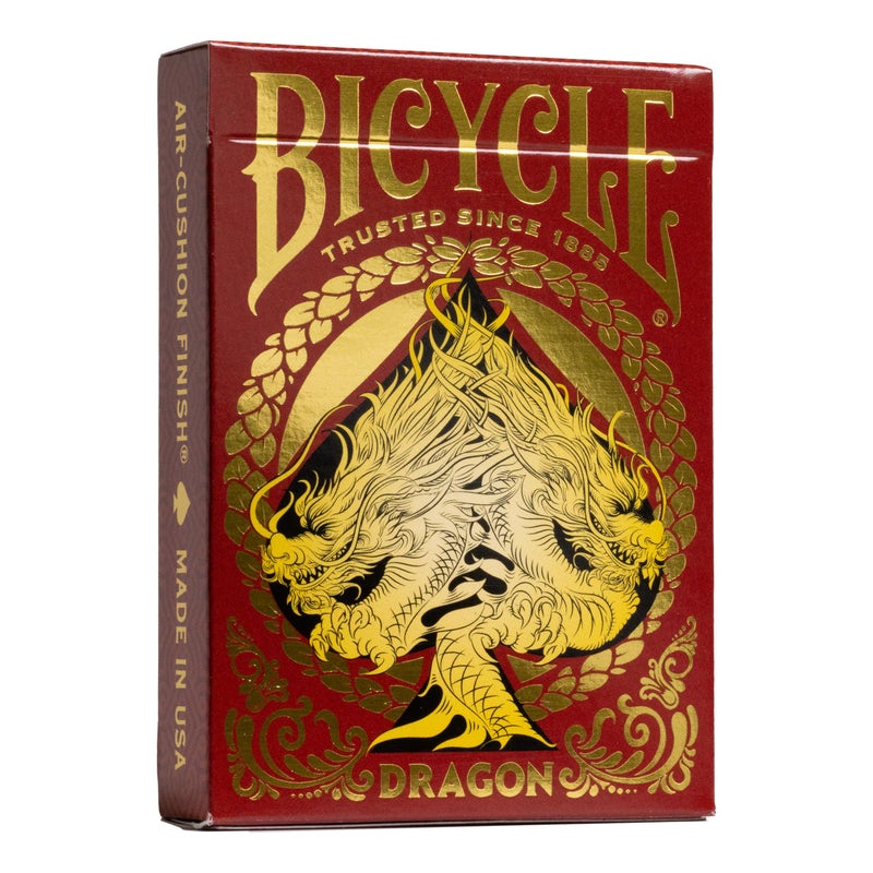 Bicycle Red Dragon Gold Foil Premium Playing Cards, 1 Deck - Image 1