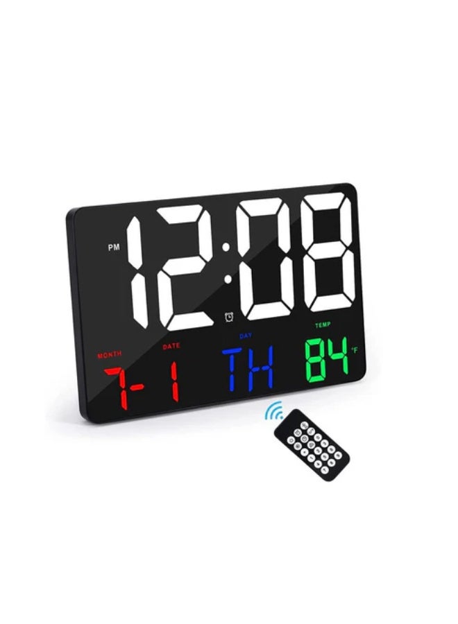 كروني ساعة حائط رقمية كروني 717 بيضاء اللون، شاشة عرض كبيرة، 11.4 بوصة، تقويم رقمي، منبه، ساعة نهارية، مع جهاز تحكم عن بعد لاسلكي - Image 1