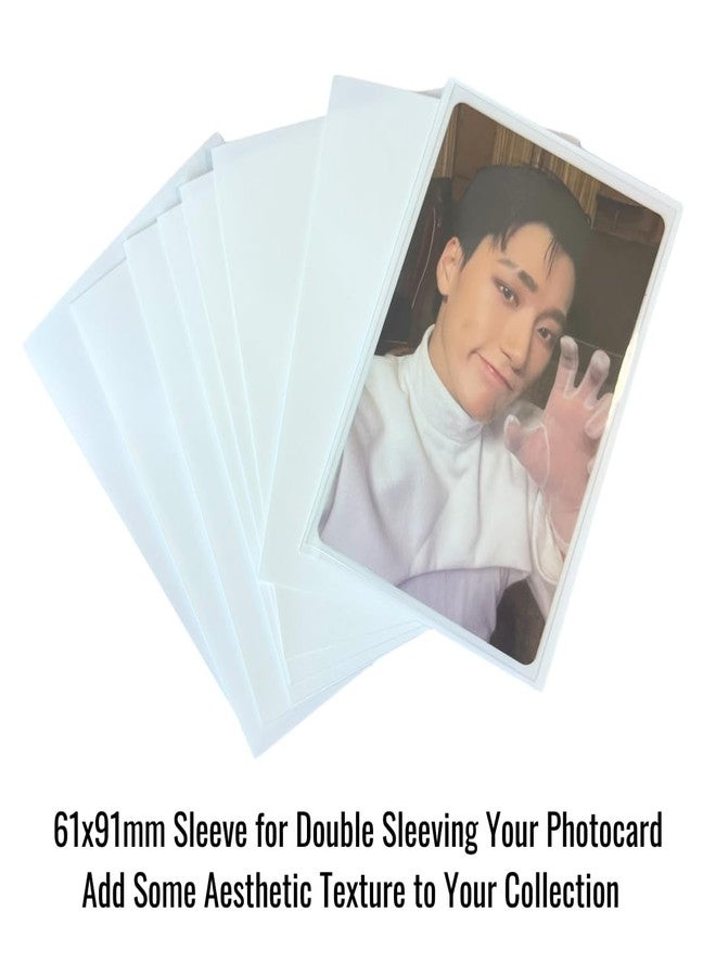 MEOWCAFE Premium 61x91mm Colored Sleeves for Double Sleeving Kpop Photocard, Strong, Thick, High Clarity Kpop Photocard Sleeve, 100 Sleeves (White) - Image 2