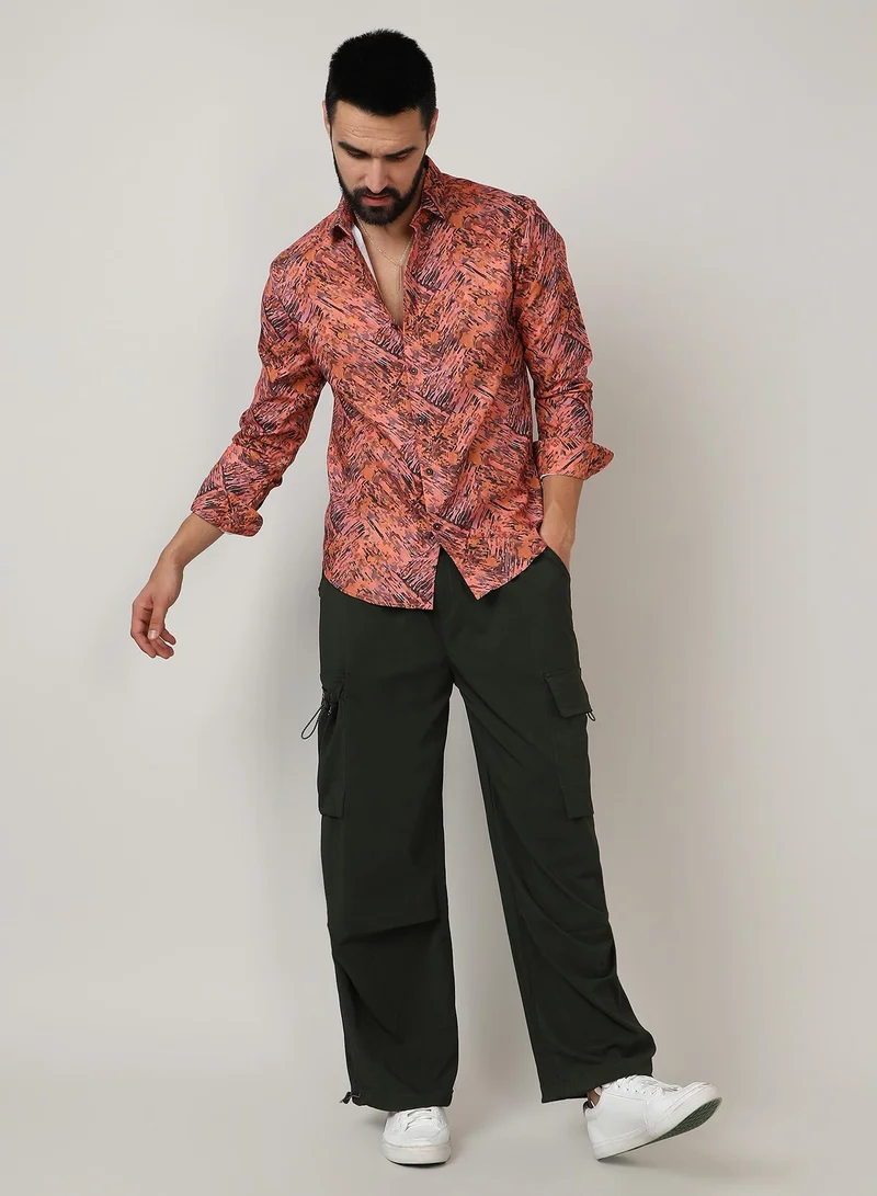 CAHOOT  Men's Sienna Brown Animal Print Shirt for Men | Best Price UAE