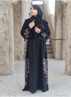 Floral Embroidery Abaya with Umbrella Style for Woman