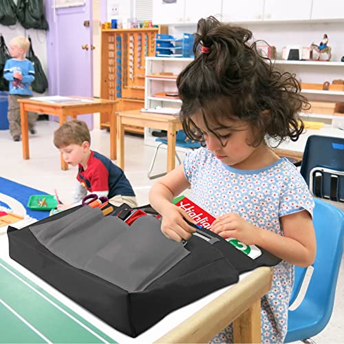 AUVCAS Black Chair Back Pocket School Seat Chair Storage Pocket Organizer with Label Slot Multiple Pockets for School Home Classroom Preschool Daycare - Image 3