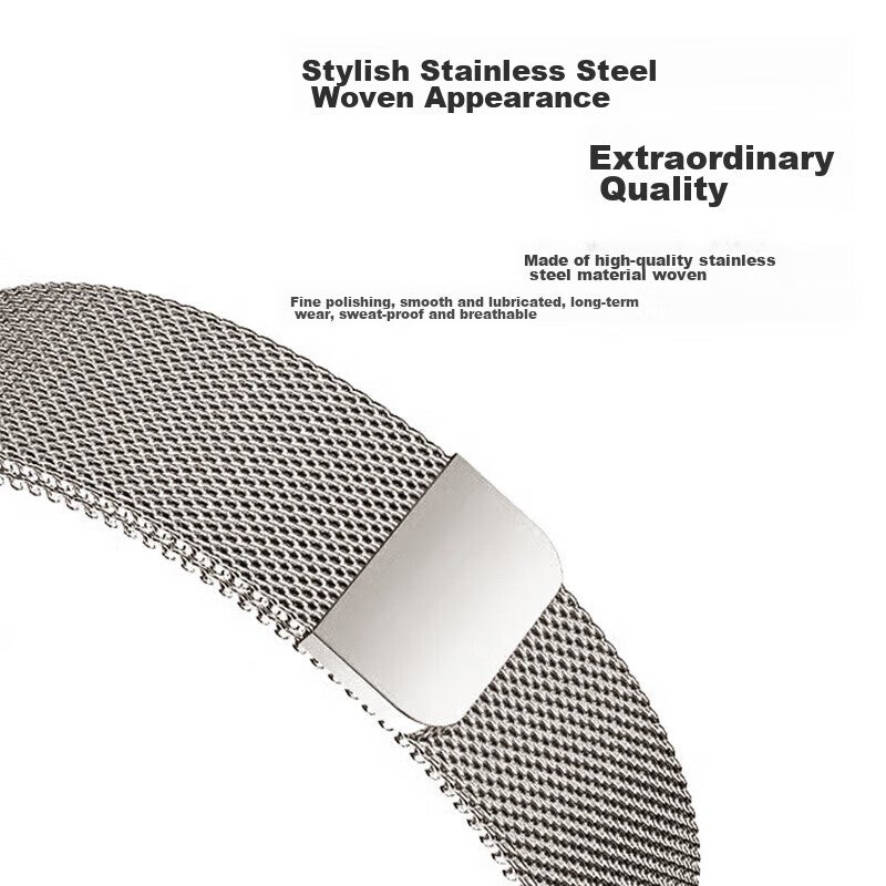ESCASE Compatible Apple Watch Band Milanese Loop for Apple Watch 11/10/9/8/7/6/5/SE3, Waterproof Strap with Magnetic Clasp, 38/40/41mm, Starlight Color - Image 4